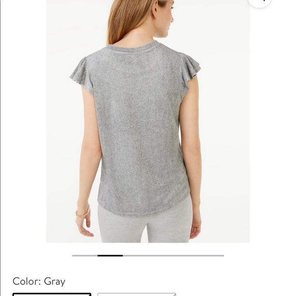 5/ $30 Gray flutter sleeve tee - Picture 10 of 11